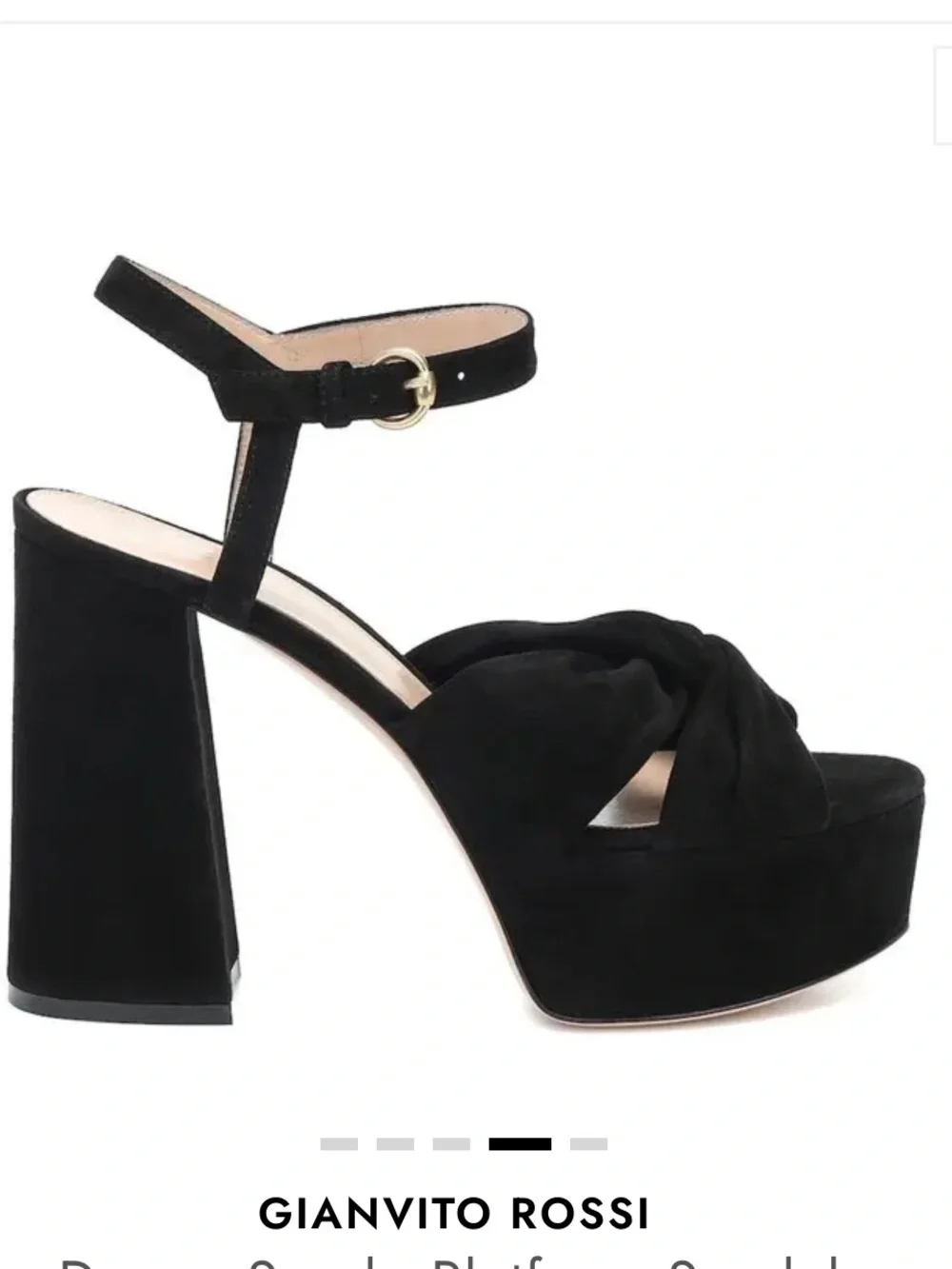 Gianvito Rossi Donna Suede Black  Platform Heel